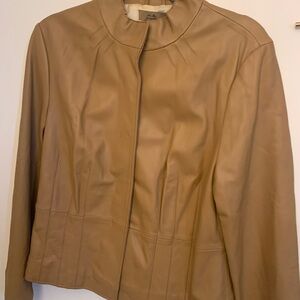 Faux camel leather waist length jeans. NWOT  excellent condition. Well made.